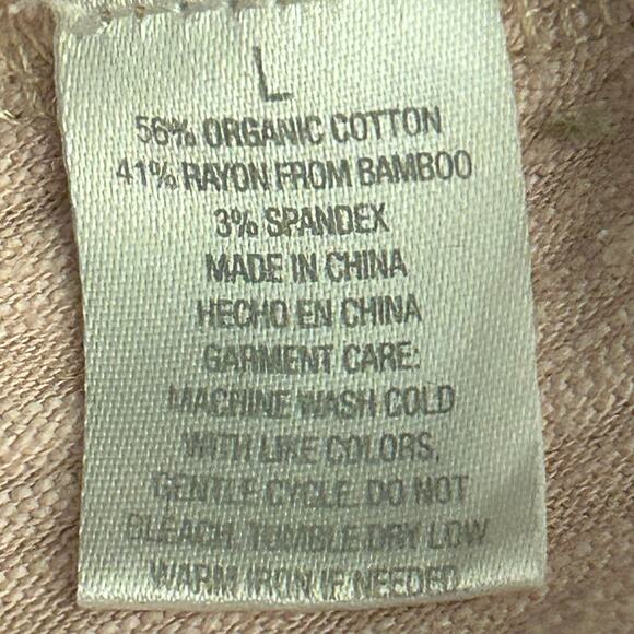 Earth Yoga Long Sleeve Hooded Tshirt Top Shirt Pink Brown Ombre Organic Cotton L - Picture 6 of 7